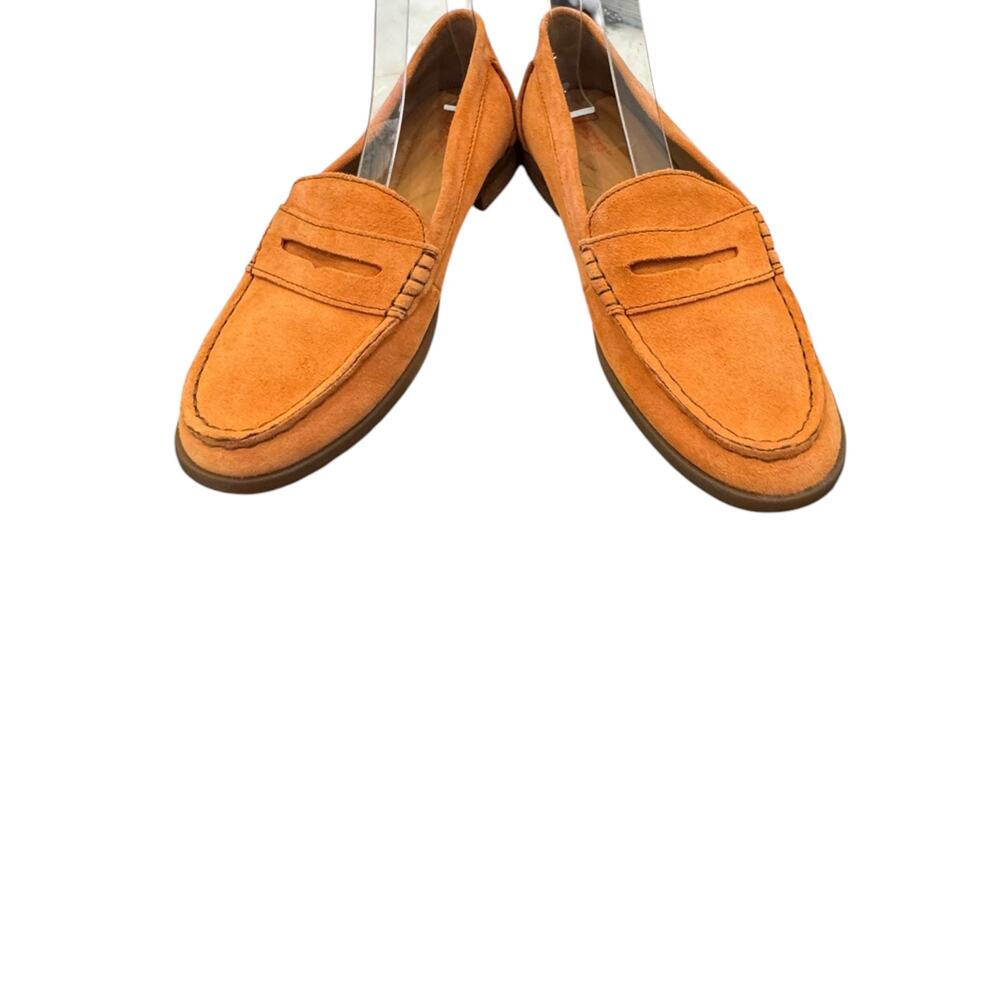 Born Orange Suede Penny Loafers Moc Toe Flats Women’s Size 7M - Picture 4 of 7